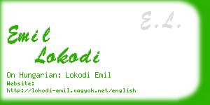 emil lokodi business card